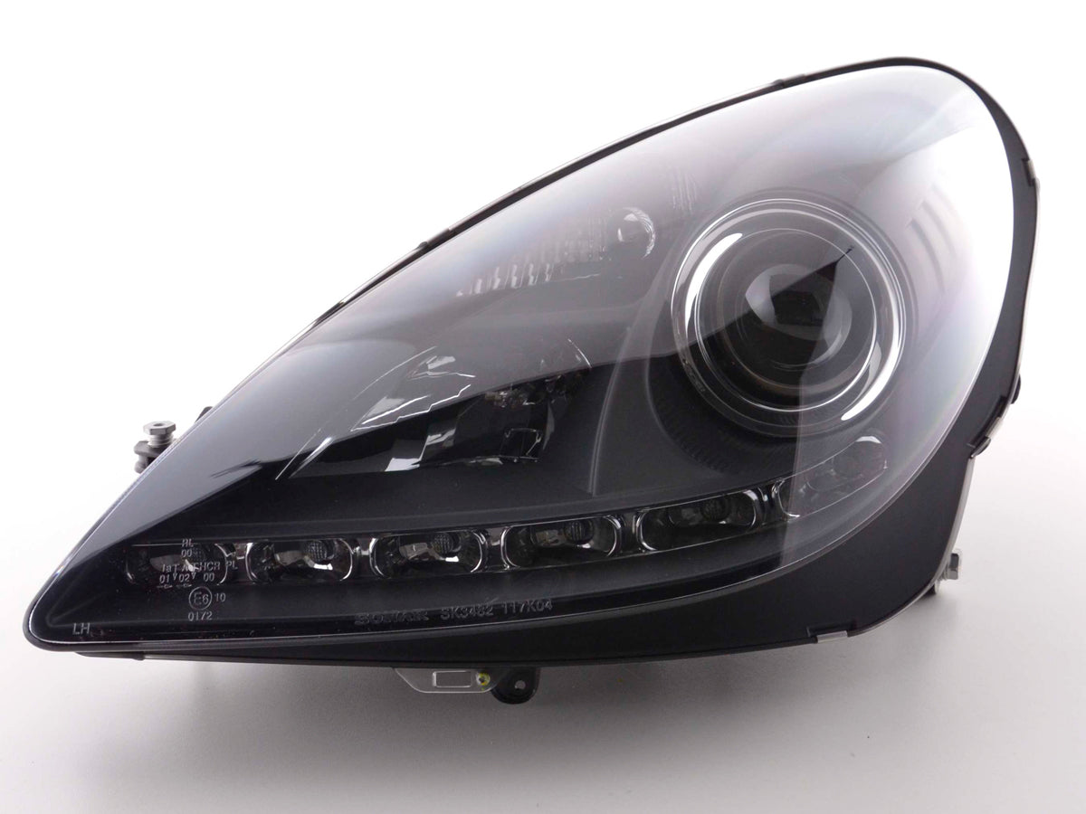 Scheinwerfer Set Daylight LED Tagfahrlicht Mercedes SLK R171 schwarz Scheinwerfer Set Daylight LED Tagfahrlicht Mercedes SLK R171 schwarz